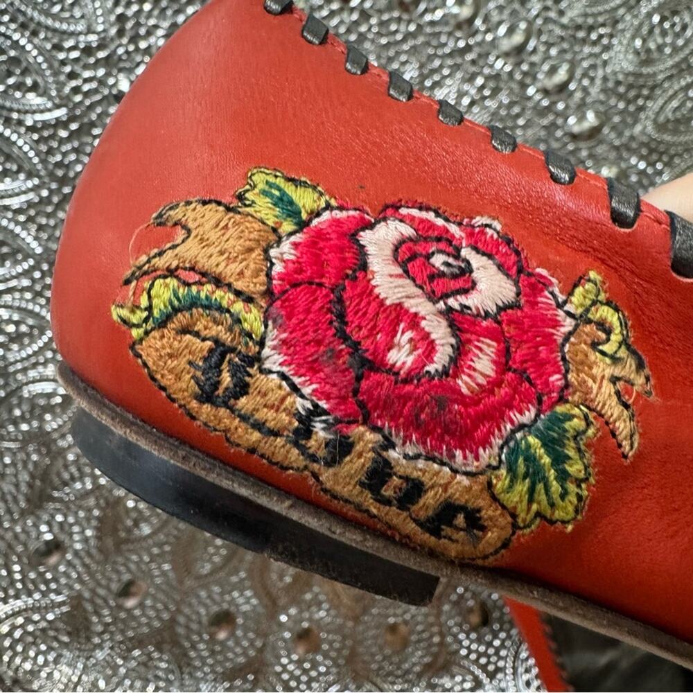 Isabella Fiore Ballet Flats Size 9.5 LAUPER LOVE Embroidered Made in Italy - Picture 3 of 10